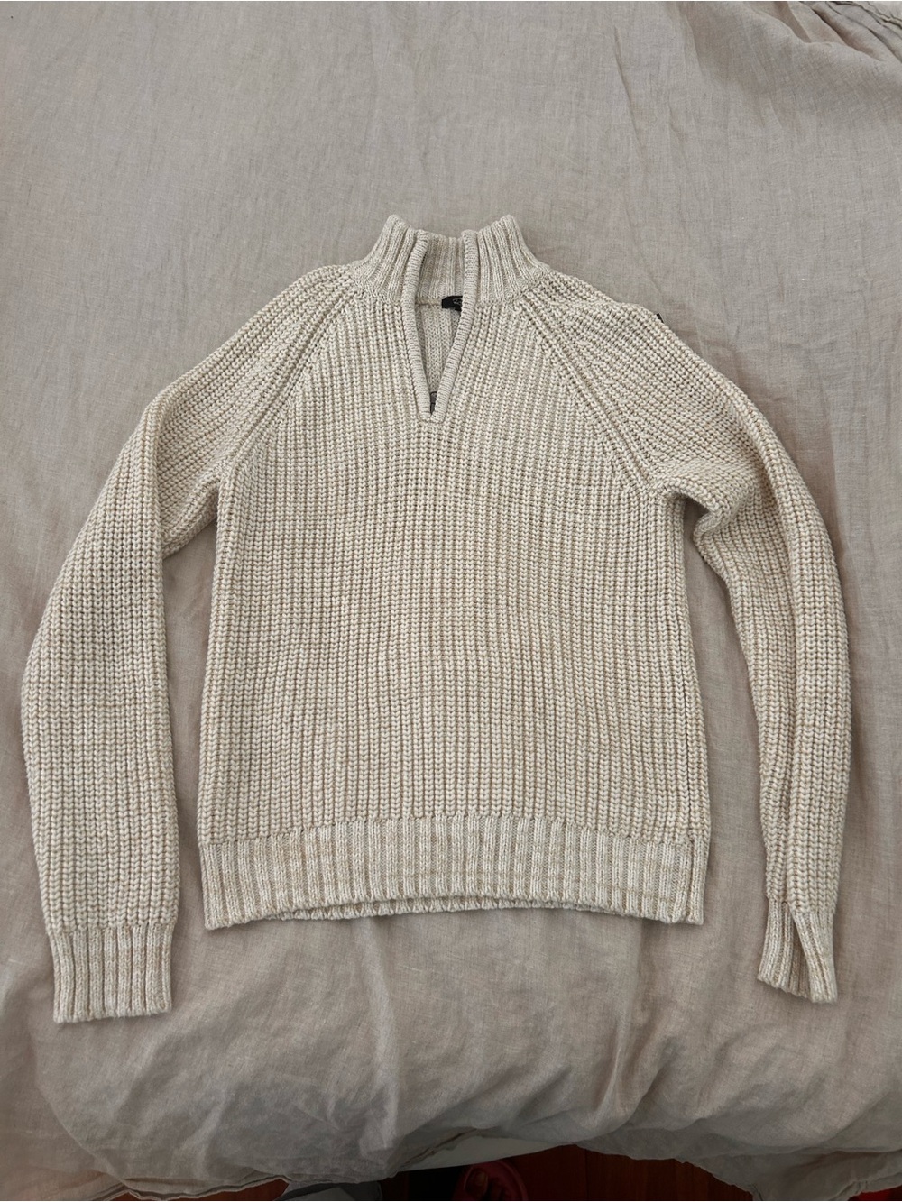 Rails Men’s Stratton Quarter Zip Sweater  Cream Zip-Front Knit Sweater